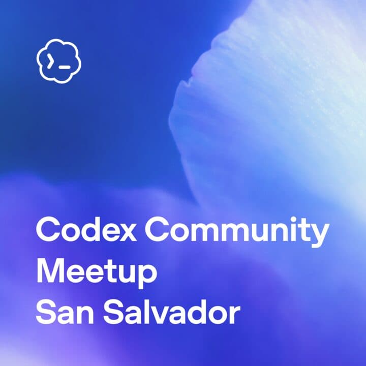Cover of the Codex Community Meetup in San Salvador in blue and white