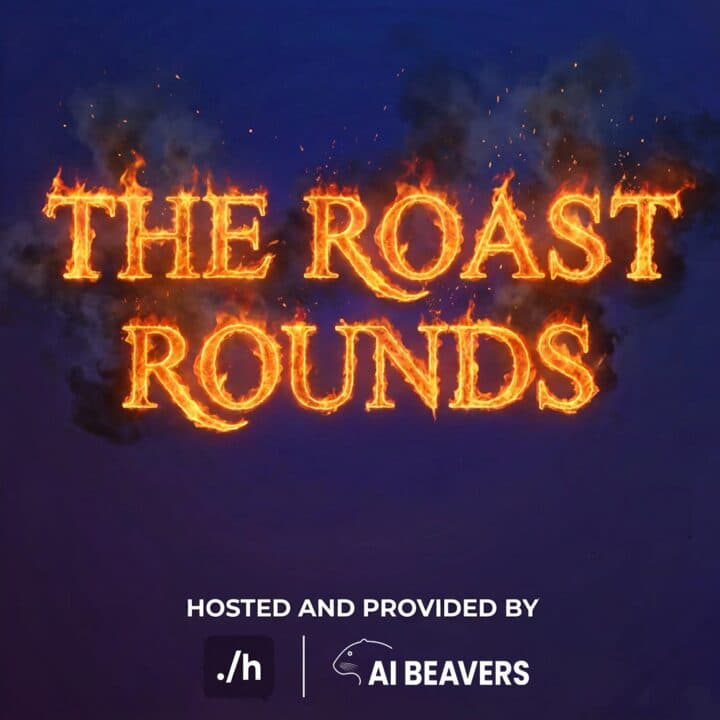 Cover of The Roast Rounds with the title in flames on a dark background